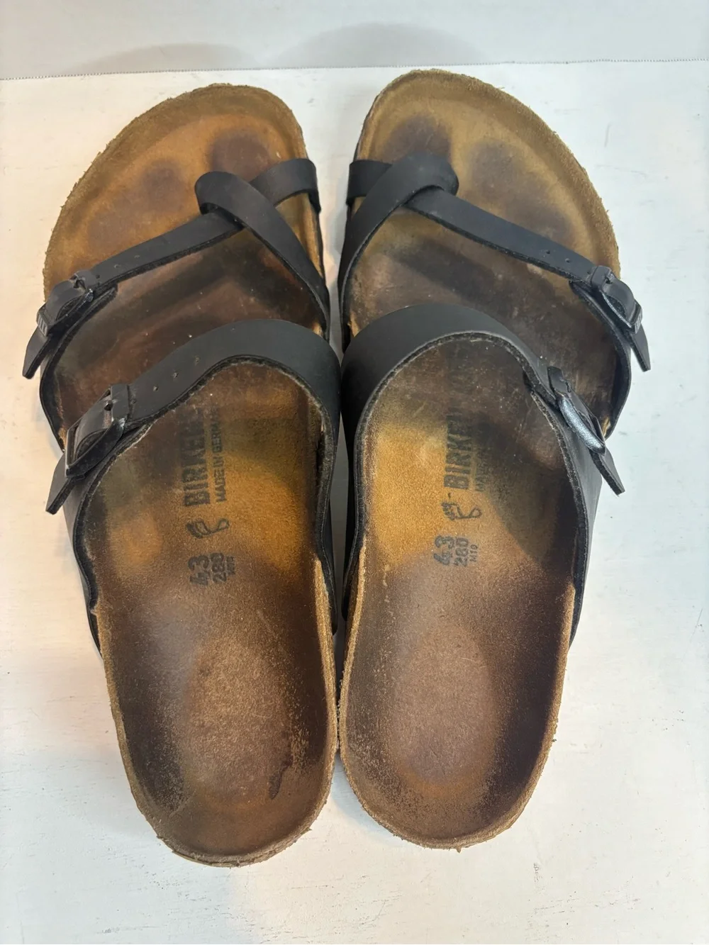 Birkenstock Mayari Black Birko-Flor Toe Loop Sandals size men’s EUR43/US10